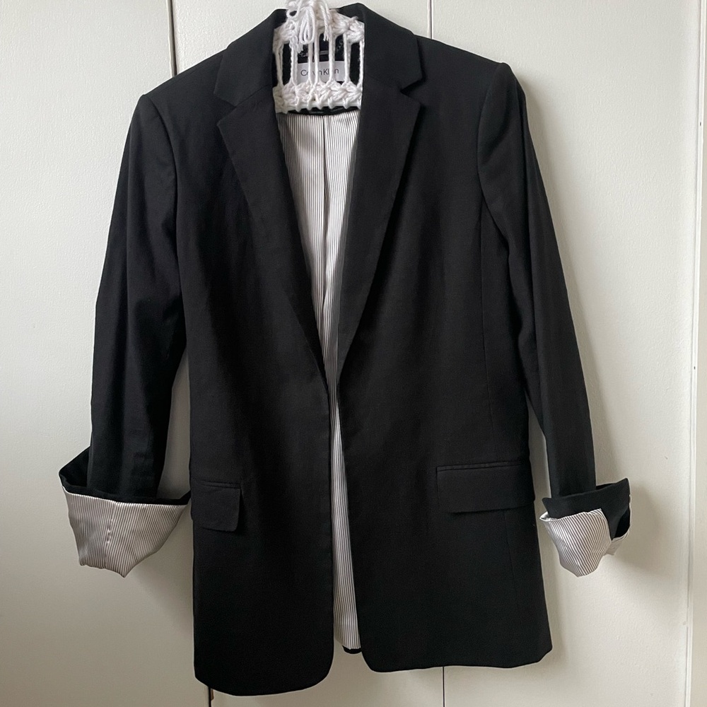 Calvin Klein Black Blazer with Striped Lining